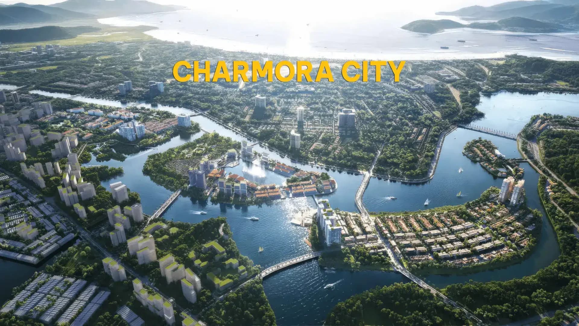 Panoramic master architectural perspective of Charmora City Nha Trang 226ha