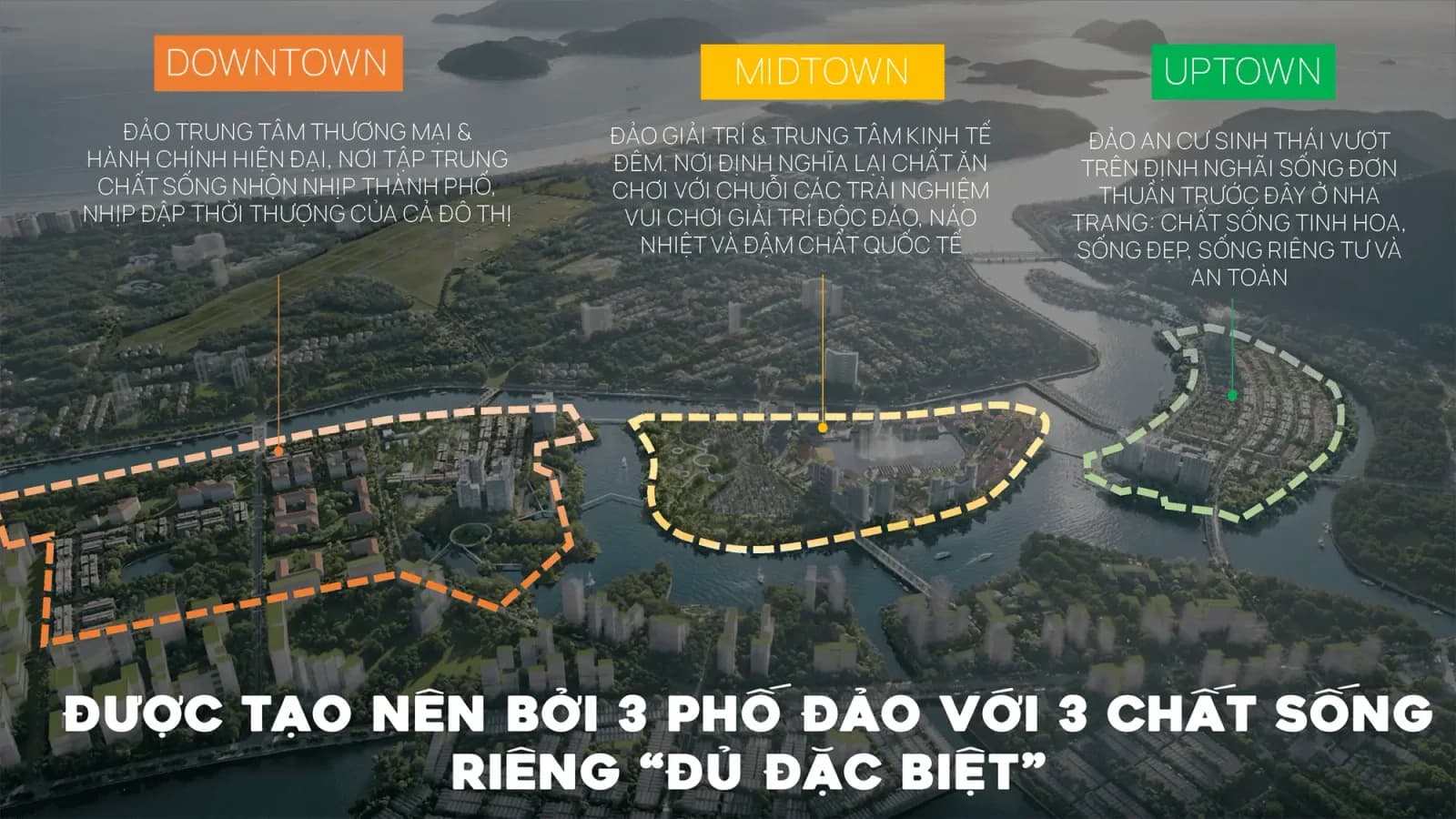 Iconic three-island master configuration along Quan Truong and Tac rivers