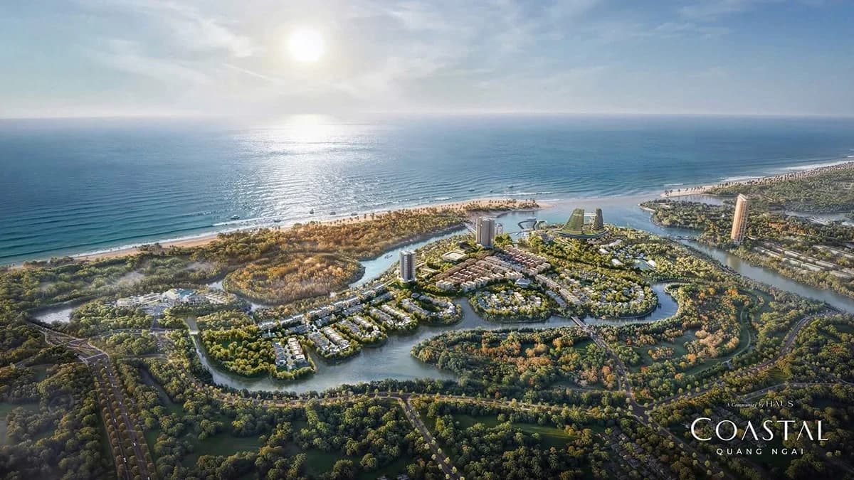 Phối cảnh tổng thể khu đô thị sinh thái Coastal Quảng Ngãi 94ha